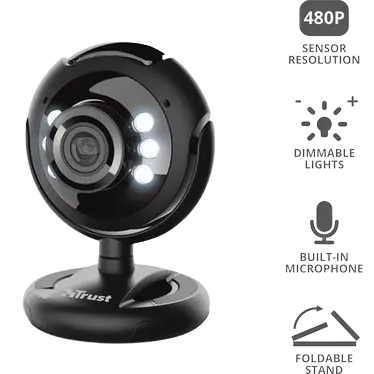 Trust Spotlight Pro – (BUR-16428) Webcam HD con microfono + illuminazione LED integrata