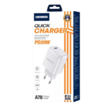 JELLICO A78 - Adaptateur secteur USB-C (20W) - Blanc