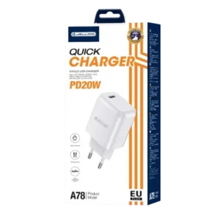 JELLICO A78 - Adaptateur secteur USB-C (20W) - Blanc