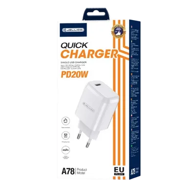 JELLICO A78 - Adaptateur secteur USB-C (20W) - Blanc