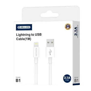 JELLICO B1 - USB to Lightning Cable (3.1 A) - 1 meter