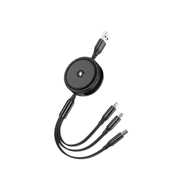 JELLICO B19 - USB Retractable Cable - 3-in-1 (USB-C, Lightning, Micro-USB) – Image 2