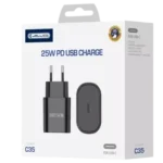 JELLICO C35 - Adattatore di alimentazione USB-C (25 W) - Nero