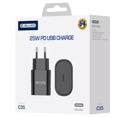 JELLICO C35 - Adattatore di alimentazione USB-C (25 W) - Nero