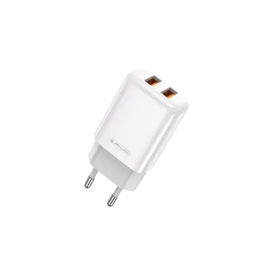 JELLICO EU02 - Adaptateur secteur USB (2.4 A) double port avec cable USB vers Lightning - Blanc – Image 2