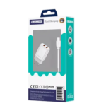 JELLICO EU02 - Adaptateur secteur USB (2.4 A) double port avec cable USB vers USB-C - Blanc