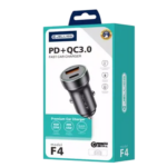 JELLICO F4 - Adaptateur allume cigare USB (18W) / USB-C (20W) – Noir