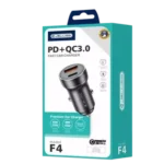 JELLICO F4 - Adaptateur allume cigare USB (18W) / USB-C (20W) – Noir