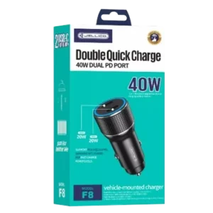 JELLICO F8 - Adaptateur allume cigare USB-C X2 - (40W) Noir