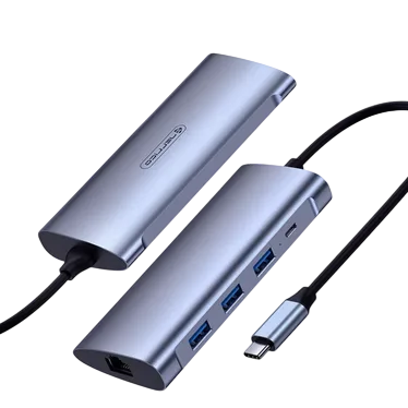 JELLICO HU-55 - Hub 5 en 1 USB-C vers USB X3, Micro-USB et RJ45 – Image 2