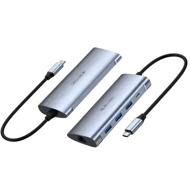 JELLICO HU-55 - Hub 5 en 1 USB-C vers USB X3, Micro-USB et RJ45 – Image 3