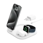 Belkin - Station de recharge rétractable 3-en-1 - MagSafe Qi2 15W pour iPhone, AirPods et Apple Watch - Blanc