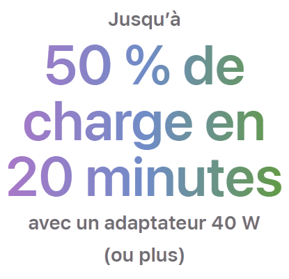 Recharge rapide iPhone 17