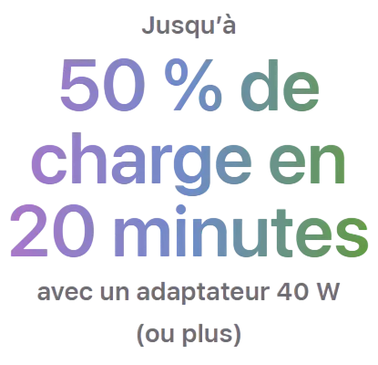 Recharge rapide iPhone 17