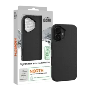 Eiger® - Coque Rigide Ultra-Renforcée Polycarbonate - Apple iPhone 17 - Drop-Test 4 mètres MagSafe - Noir