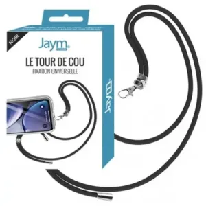 Jaym® - Tour de cou en nylon avec fixation universelle - Noir