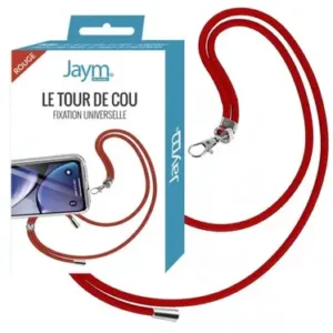 Jaym® - Tour de cou en nylon avec fixation universelle - Rouge