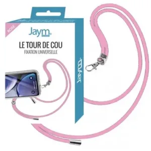 Jaym® - Tour de cou en nylon avec fixation universelle - Rose