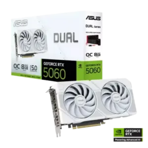 ASUS Dual GeForce RTX™ 5060 White OC Edition 8 Go