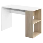 Bureau YALE 114 x 50 cm - Étagère et niche - Blanc - Tema Home