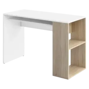 Bureau YALE 114 x 50 cm - Étagère et niche - Blanc - Tema Home