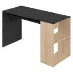 Bureau YALE 114 x 50 cm - Étagère et niche - Noir - Tema Home