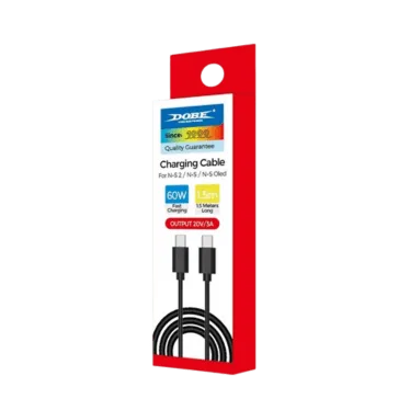 Câble de charge USB-C vers USB-C - DOBE TNS-5166 - Compatibilité Switch 2 / PS5 - Noir