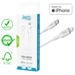 Jaym® Câble USB-C vers Lightning - Charge & Synchronisation MFi PD 3.0 (30W) - 2m - Blanc