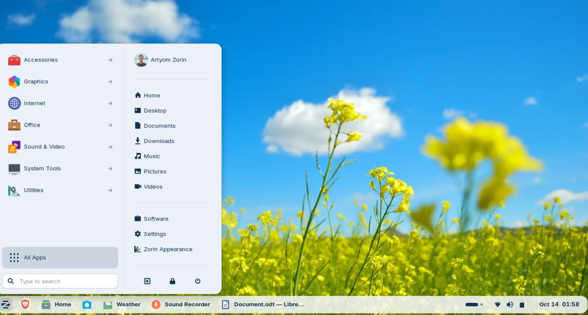 Zorin OS interface