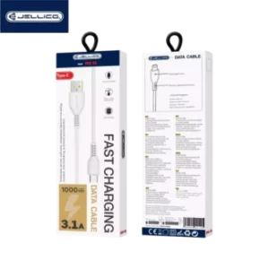 Jellico KDS-30 Câble USB vers USB-C 1 m - Charge 3.1A Blanc