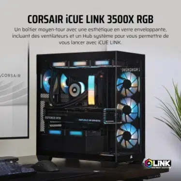 Corsair iCUE LINK 3500X RGB Mid-Tower Black - Verre trempé / USB-C / E-ATX – Image 2