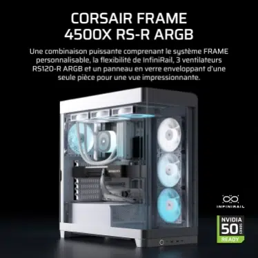 Corsair FRAME 4500X RS-R ARGB Blanc - Verre panoramique / USB-C / Mid-Tower – Image 2