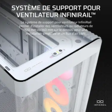 Corsair FRAME 4500X RS-R ARGB Blanc - Verre panoramique / USB-C / Mid-Tower – Image 6