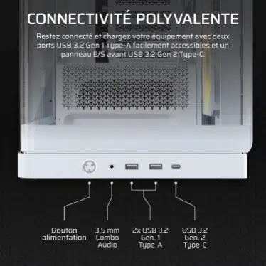 Corsair FRAME 4500X RS-R ARGB Blanc - Verre panoramique / USB-C / Mid-Tower – Image 8