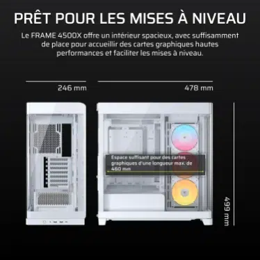 Corsair FRAME 4500X RS-R ARGB Blanc - Verre panoramique / USB-C / Mid-Tower – Image 9