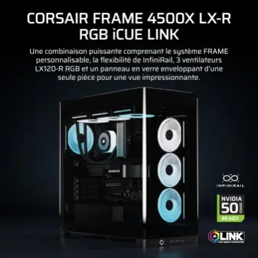 Corsair FRAME 4500X LX-R RGB LINK Noir - Verre panoramique / USB-C / Mid-Tower – Image 2