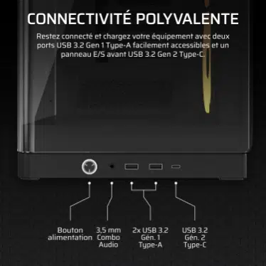 Corsair FRAME 4500X LX-R RGB LINK Noir - Verre panoramique / USB-C / Mid-Tower – Image 8