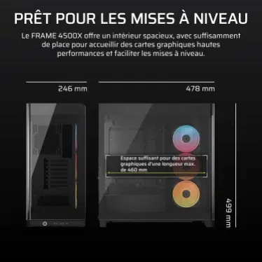 Corsair FRAME 4500X LX-R RGB LINK Noir - Verre panoramique / USB-C / Mid-Tower – Image 9