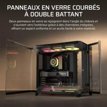 Corsair AIR 5400 LX-R RGB LINK Mid-Tower Black - Verre trempé / USB-C / E-ATX – Image 7