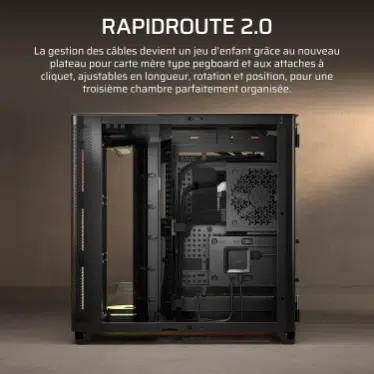 Corsair AIR 5400 LX-R RGB LINK Mid-Tower Black - Verre trempé / USB-C / E-ATX – Image 8