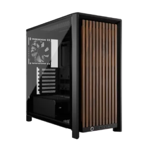 Corsair FRAME 4000D WOOD RS boîtier PC moyen-tour Noir Noyer - Verre trempé et 4 ventilateurs PWM