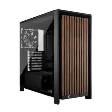 Corsair FRAME 4000D WOOD RS boîtier PC moyen-tour Noir Noyer - Verre trempé et 4 ventilateurs PWM