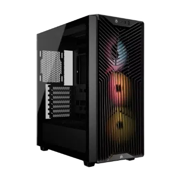 Corsair 3200D RS ARGB boîtier PC moyen-tour Noir - Verre trempé et 3 ventilateurs ARGB
