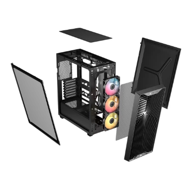 Corsair 3200D RS ARGB boîtier PC moyen-tour Noir - Verre trempé et 3 ventilateurs ARGB – Image 4