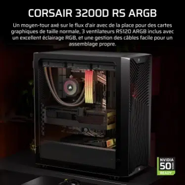 Corsair 3200D RS ARGB boîtier PC moyen-tour Noir - Verre trempé et 3 ventilateurs ARGB – Image 5