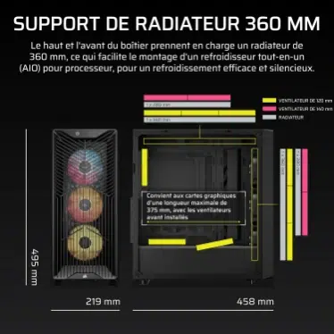 Corsair 3200D RS ARGB boîtier PC moyen-tour Noir - Verre trempé et 3 ventilateurs ARGB – Image 6
