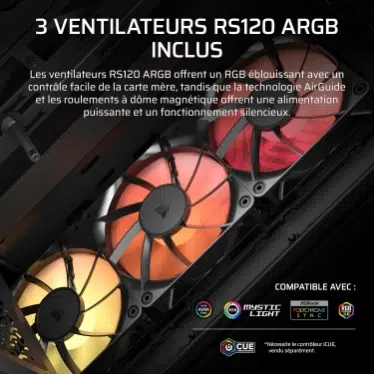 Corsair 3200D RS ARGB boîtier PC moyen-tour Noir - Verre trempé et 3 ventilateurs ARGB – Image 8