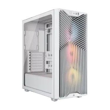 Corsair 3200D RS ARGB boîtier PC moyen-tour Blanc - Verre trempé et 3 ventilateurs ARGB