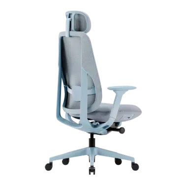 Ofinto Cloud chaise ergonomique Bleue avec accoudoirs + appui-tête – Image 2