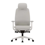 Ofinto Cloud chaise ergonomique Blanche avec accoudoirs + appui-tête